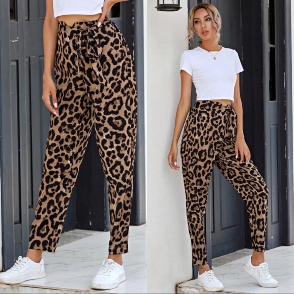LEOPARD PRINT HIGH WAISTED PANTS